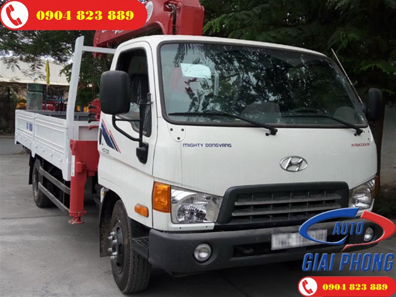 Xe tải 7 Tấn Hyundai HD700 Đồng Vàng gắn cẩu 3 Tấn 4 Khúc UNIC URV344