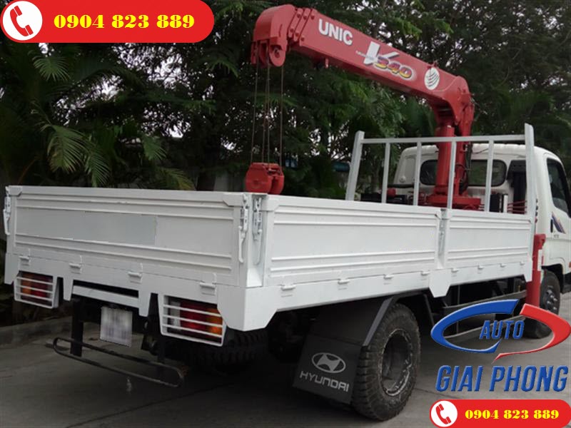 Xe tải 7 Tấn Hyundai HD700 Đồng Vàng gắn cẩu 3 Tấn 4 Khúc UNIC URV344