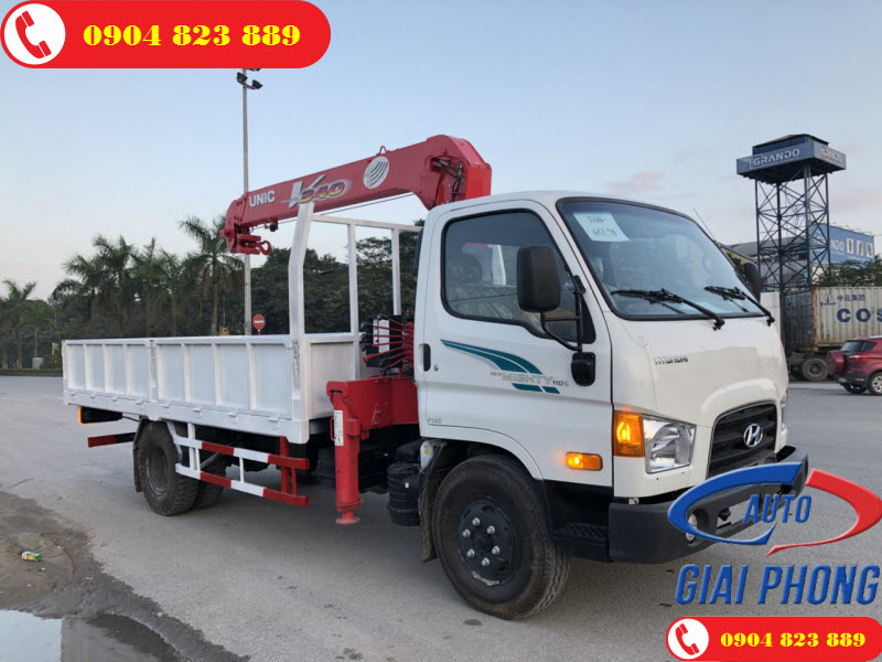 Xe tải Hyundai 110S 7 Tấn Gắn Cẩu UNIC UR-V344 3 Tấn 4 Khúc