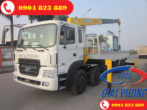 Xe tải Hyundai HD320 gắn cẩu Soosan SCS1015LS 12 Tấn 5 Đốt