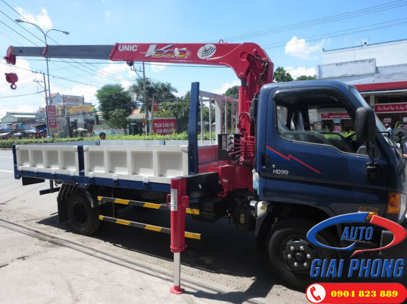 Xe Tải Hyundai HD99 6.5 Tấn Gắn Cẩu Unic UR-V343 3 Tấn 3 Khúc