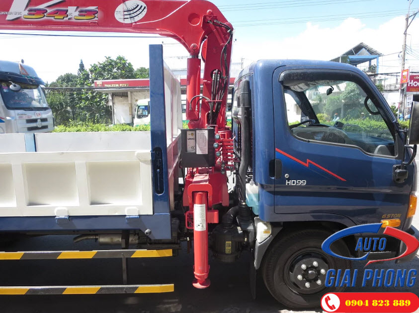 Xe Tải Hyundai HD99 6.5 Tấn Gắn Cẩu Unic UR-V343 3 Tấn 3 Khúc