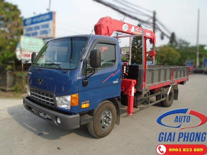 Xe Tải Hyundai HD99 6.5 Tấn Gắn Cẩu Unic UR-V343 3 Tấn 3 Khúc