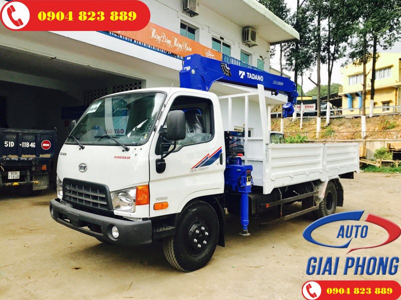 Xe tải Veam HD800 gắn cẩu tự hành Tadano 3 Tấn 4 Đốt