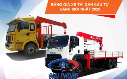 Báo giá xe tải gắn cẩu mới nhất cập nhật tháng 04/2020